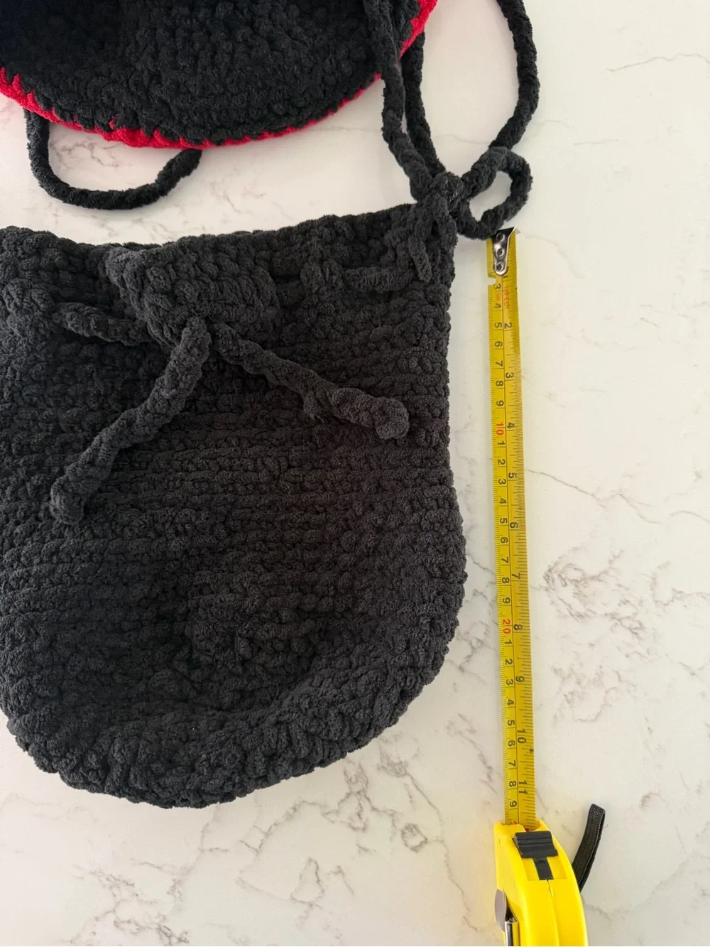 Kids Crochet Strawberry Crossbody Bag - Black & Red